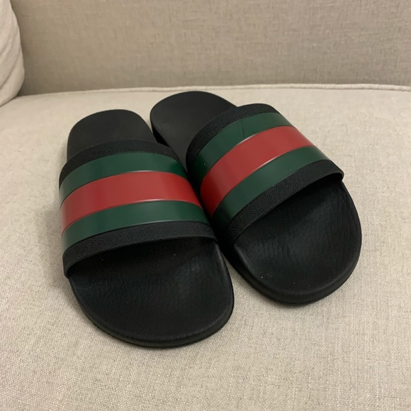 Gucci Web Slides Men’s Sandals Size 10 - Picture 2 of 15